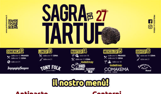 menù sagra del tartufo 2018 chiusi della verna