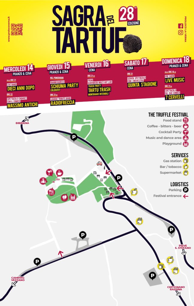 map sagra del tartufo chiusi della verna 2019